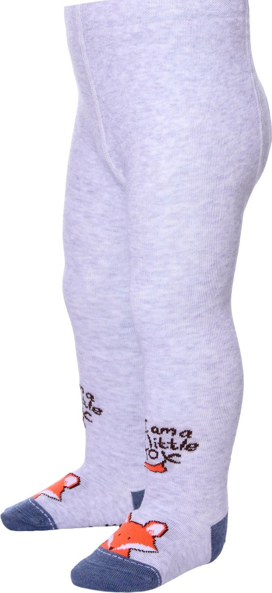 Babymaillot dieren patroon, tekst HELLO, lichtgrijs, maat 62-74 (zoollengte12 cm).