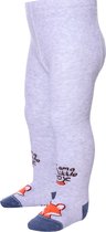 Collant bébé motif animal, texte HELLO, gris clair, taille 62-74 (longueur de la semelle 12 cm).