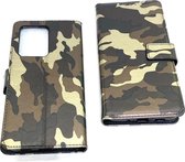 Samsung Galaxy S20 Plus Commando Bruin Print Portemonnee Wallet Case -TPU  hoesje met pasjes Flip Cover - Boek  beschermend Telefoonhoesje