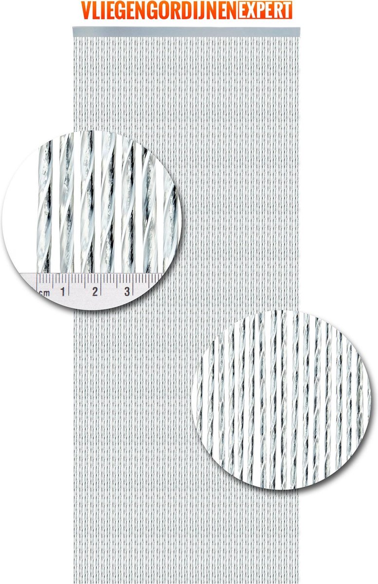 Vliegengordijnenexpert Bali - Vliegengordijn - 100x240 cm - Zwart met Transparant