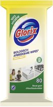 Glorix vochtige schoonmaakdoekjes citroen 80 stuks - biologisch afbreekbaar - Wipes