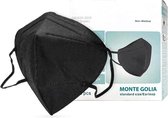 200 stuks ffp2 Mondkapje | Mondmasker | Mondmasker met 6 filters | wasbare mondkapjes met elastiek | met 6 laagse filter - Zwart