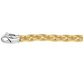 N-joy trendstyle Bicolor wit- en geelgouden armband 16127 20 cm lang