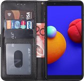 Samsung A01 Core hoesje bookcase zwart - Samsung galaxy A01 Core hoesje bookcase zwart wallet case portemonnee book case hoes cover