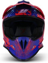 Soxon SKC-34 Rood Blauw, kinderhelm, helm kind, motorhelm, scooterhelm, S, 53-54cm hoofdomtrek, 2 3 5 + jaar, ECE