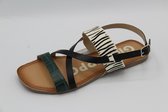 Gioseppo- Sandaal dames- zwart groen zebra- maat 40