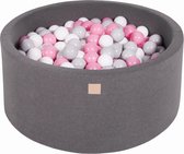 Ronde Ballenbak set incl 200 ballen 90x30cm - Donker grijs: Grijs, Wit, Licht Roze