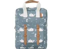 Fresk Grote Rugzak voor kinderen 5-7 jaar - 9,3 L - Schooltas Kind Jongens - Verstelbare Schouderbanden - Waterafstotende Rugtas - Blauw - Whale blue