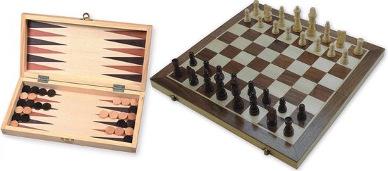 Thumbnail van een extra afbeelding van het spel Kuch 3in1 Schaakspel Damspel & Backgammon