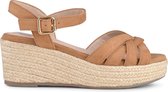 POSH by Poelman TULSI Dames Sandalen/Espadrilles - Cognac - Maat 40