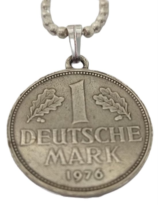 1 deutsche mark ketting verzilverd
