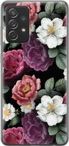 Samsung Galaxy A72 hoesje siliconen - Flowers - Soft Case Telefoonhoesje - Bloemen - Multi