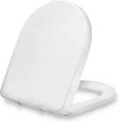 Dombach Senzano toiletdeksel wc bril toiletzitting , D-vorm , sluit automatisch , afneembaar , antibacterieel , van Duroplast en roestvrij edelstaal , eenvoudige montage