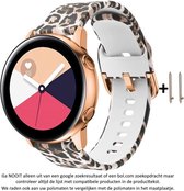 Siliconen Bandje - Geschikt voor 20 mm Smartwatches - Luipaard - Wearablebandje