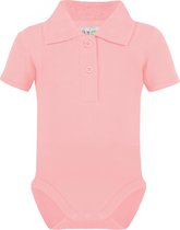 TOSKE meisjes romper met korte mouw en polokraag - Babyroze - Maat 86/92