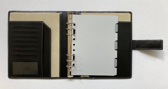 Luxe Ringband Organizer A5 Zwart PU - Leer inclusief 7 pvc tabbladen  (passend voor... | bol.com