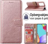 Hoesje geschikt voor Samsung Galaxy A52 Book Case - Bookstyle Cover - Galaxy A52 (5G) Portemonnee Hoesje - Wallet Case - ROZE GOUD - EPICMOBILE