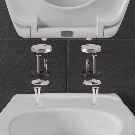 Dombach Celesto WC-bril – Antibacterieel Duroplast, Softclose, Afneembaar, RVS Scharnieren, Wit, Ovaal, 45 X 37,6 X 5,5 Cm
