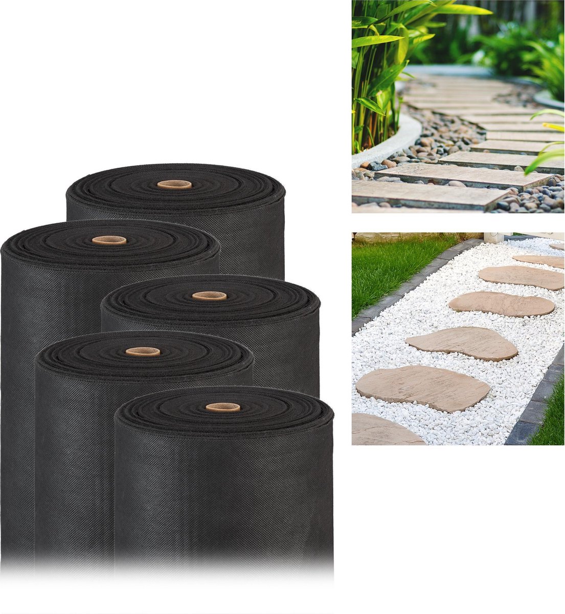 GardenMate Worteldoek 150g/m² - anti-onkruiddoek - scheurvast gronddoek - waterdoorlatend - 1mx50m = 50m²