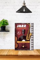 3d Retro Hout Poster Jazz Festival