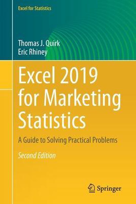 Excel for Statistics- Excel 2019 for Marketing Statistics - cover