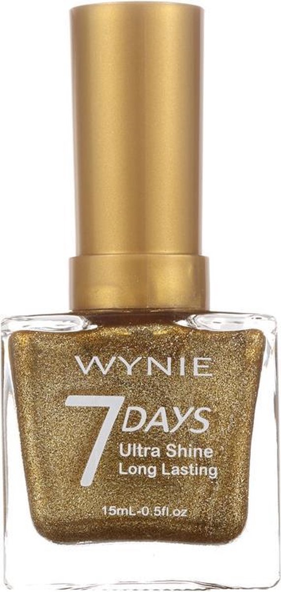 Goedkoopste Wynie - Nagellak 7 Days Ultra Shine Long Lasting - Goud Mini Glitter/Shimmer/Metallic - 1 flesje met 15 ml inhoud - Nummer 545