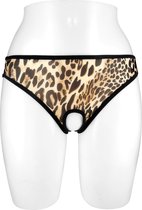 Fashion Secret Ophelia - Erotische Slip met Open Kruis - Luipaardprint - One Size