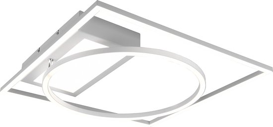 LED Plafondlamp - Plafondverlichting - Trion Dowino - 33W - Aanpasbare Kleur - Afstandsbediening - Dimbaar - Vierkant - Mat Wit - Aluminium