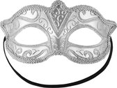 dressforfun - Venetiaans masker met patroon zilver - verkleedkleding kostuum halloween verkleden feestkleding carnavalskleding carnaval feestkledij partykleding - 303528