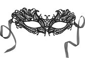 dressforfun - Zwart kanten masker vlinder - verkleedkleding kostuum halloween verkleden feestkleding carnavalskleding carnaval feestkledij partykleding - 303519
