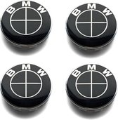 BMW Naafdoppen Zwart 68mm - set 4 stuks - (bmw logo embleem)