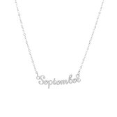 Nana dames ketting staal zilverkleurig letter -"September"