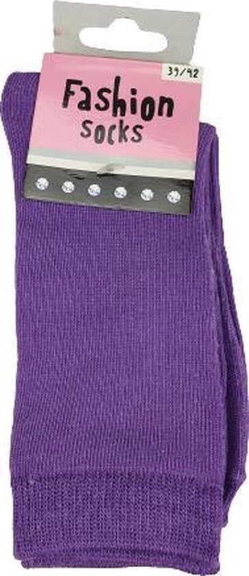 Sokken hartjes - Paars - Maat 39 / 42 - Set van 2 - Fashion Socks