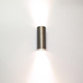 Wandlamp Roulo 2 Brons - Ø6,5xH15,4cm - 2x GU10 LED 4,8W 2700K 355lm - IP20 - Dimbaar > wandlamp brons | wandlamp binnen brons | wandlamp hal brons | wandlamp woonkamer brons | wan
