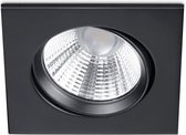 LED Spot - Inbouwspot - Trinon Paniro - Vierkant 5W - Dimbaar - Warm Wit 3000K - Mat Zwart - Aluminium - 80mm