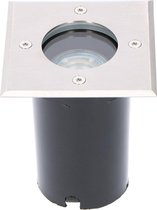 LED Grondspot - Syxi Aton - Inbouw - Vierkant - GU10 Fitting - Waterdicht IP67 - RVS Geborsteld
