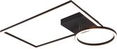 LED Plafondlamp - Plafondverlichting - Trinon Viyona - 24W - Warm Wit 3000K - Vierkant - Mat Zwart - Aluminium