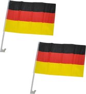 Set van 2x stuks autoraamvlaggen Duitsland 30 x 45 cm - Landen thema supporters feestartikelen