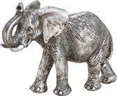 Dieren beeldje Indische olifant zilver 16 x 12 x 6 cm -  Olifanten beeldjes van keramiek