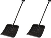 Voordeelset van 4x stuks zwarte stevige sneeuwscheppen/sneeuwschuivers 132 cm demontabel - Winter/sneeuw accessoires