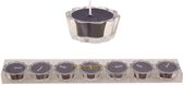 Home Society - Flower votive candles - Bloemen waxinelichtjes - Zwart - set 7 stuks