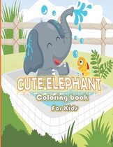 Cute elephant coloring book for kids