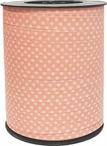 Cadeaulint / sierlint / verpakkingslint / kadolint 10mm roze met witte dots