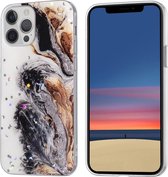 Apple iPhone 12 Pro Max TPU Backcover - Mix Donker Glitter Print