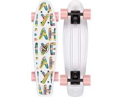 Nijdam FlipGrip Skateboard - High Season - Wit/Roze