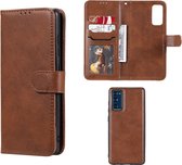 Étui pour Samsung Galaxy S20 FE, MobyDefend Luxe 2-in-1 Wallet Book Case With Removable Backcover, Brown - Étui pour téléphone portable / étui pour téléphone Convient pour: Samsung Galaxy S20FE