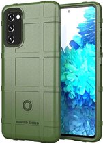 Samsung Galaxy S20 FE hoesje - Rugged Shield TPU Gelcase - Groen - GSM Hoesje - Telefoonhoesje Geschikt Voor: Samsung Galaxy S20 FE