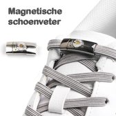 Elastische Veters met Magneetsluiting met Madelief - Wit - Madelief figuur - Niet meer strikken - Zelfsluitend - Bloem  - Snelsluiting - Gymschoen - Magnetisch - Snelveter - Kinder