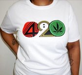 420 T-shirt white Size S - Bedrukte T-shirts - Weed - 420 - Smoke - All Sizes - Trippin Balls