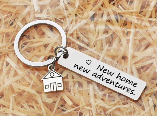 Verzamelen verdiepen wijsheid Nieuwe woning cadeau: sleutelhanger "new home new adventures" - verhuisd |  nieuw huis... | bol.com